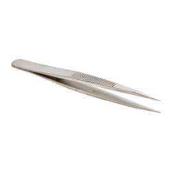 Value Collection - 4-3/8" OAL AC-SA Precision Tweezers - Heavy Tip with Serrated Shank - Americas Tooling