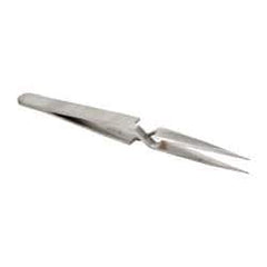 Value Collection - 4-1/2" OAL N0 Reverse Action Tweezers - Flat Tip - Americas Tooling