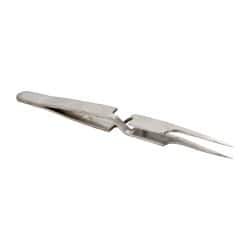 Value Collection - 4-3/4" OAL N5A Reverse Action Tweezers - Long Fine Offset Point - Americas Tooling