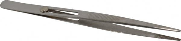 Value Collection - 5-3/4" OAL Assembly Tweezers - Slide Locking Broad Point, Serrated Body/Tip - Americas Tooling