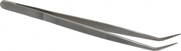 Value Collection - 6-1/4" OAL Assembly Tweezers - Long Bent Point, Serrated Body/Tip - Americas Tooling