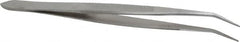 Value Collection - 4-11/32" OAL Assembly Tweezers - Short Bent Point, Serrated Body/Edge - Americas Tooling