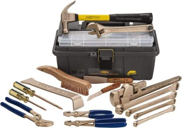 Ampco - 16 Piece Nonsparking Tool Set - Comes in Tool Box - Americas Tooling