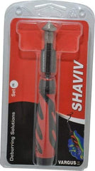 Shaviv - 3 Piece, High Speed Steel Blade, Hand Deburring Tool Set - FR Blade Holder, For Hole Edge - Americas Tooling