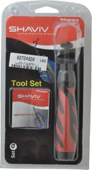 Shaviv - 4 Piece, High Speed Steel Blade, Hand Deburring Tool Set - G Blade Holder, For Slot/Keyway - Americas Tooling