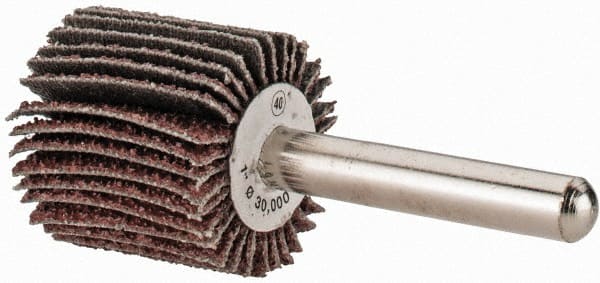 CGW Abrasives - 1" Diam x 1" Face Width, Coarse Aluminum Oxide Coated Mounted Flap Wheel - Exact Industrial Supply