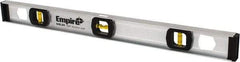 Empire Level - 24" Long 3 Vial I-Beam Level - Aluminum, Silver, 1 Level & 2 Plumb Vials - Americas Tooling