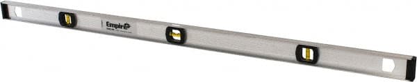 Empire Level - 48" Long 3 Vial I-Beam Level - Aluminum, Silver, 1 Level & 2 Plumb Vials - Americas Tooling