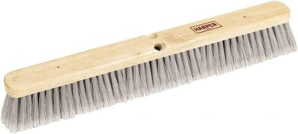 Harper Brush - 24" Smooth Surface Synthetic Push Broom - 3" Bristle Length, Wood Block, Threaded Handle Connection, Handle Sold Separately - Americas Tooling