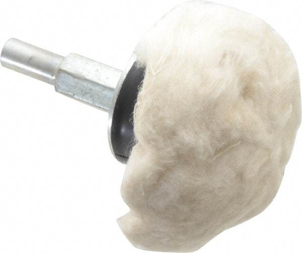 Dico - 2" Diam, 1/4" Shank Diam, Mushroom Shaped Mounted Bob - Hard Density, 2-1/2" Head Length, Wool Felt - Americas Tooling