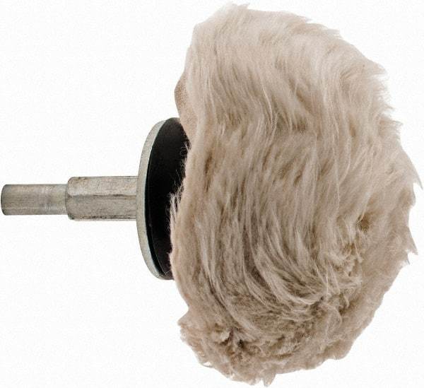 Dico - 3" Diam, 1/4" Shank Diam, Mushroom Shaped Mounted Bob - Medium Density, 2-1/2" Head Length, Wool Felt - Americas Tooling