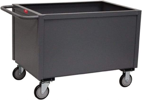 Jamco - 1,200 Lb Capacity, 1 Shelf, 4-Sided Steel Stock Truck - 30" Long x 60" Wide x 27" High, 5" Diam Urethane Wheels - Americas Tooling