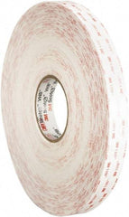 3M - 2" x 36 Yd Acrylic Adhesive Double Sided Tape - 45 mil Thick, White, Foam Liner - Americas Tooling