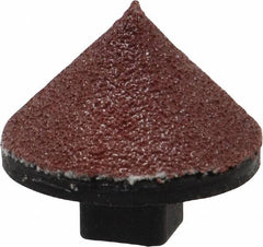 Superior Abrasives - 7/8" Diam 80 Grit 90° Included Angle Cone Center Lap - Aluminum Oxide, Medium Grade, Shank Mounted - Americas Tooling