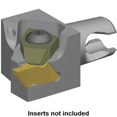 Kennametal - NG2R Insert, 20mm Head Length, Modular Grooving Cutting Unit Head - Right Hand Cut, System Size KM16, Through Coolant, Series Micro Top Notch - Americas Tooling