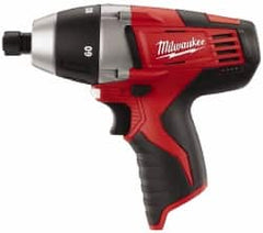 Milwaukee Tool - 12 Volts, Lithium-Ion Battery, 1/4 Inch Keyless Chuck, Pistol Grip Cordless Drill - 250, 750 RPM, 60 Inch/Lbs. Torque, Reversible - Americas Tooling