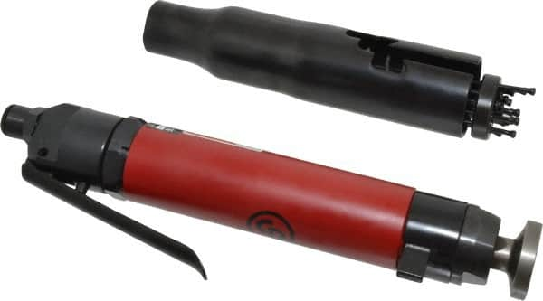 Chicago Pneumatic - 4,800 BPM, 1" Bore Diam, Pneumatic Inline Needle Scaler - 3mm Needle Diam, 19mm Needle Length, 15 CFM, 90 psi, 1/4 NPT Inlet - Americas Tooling