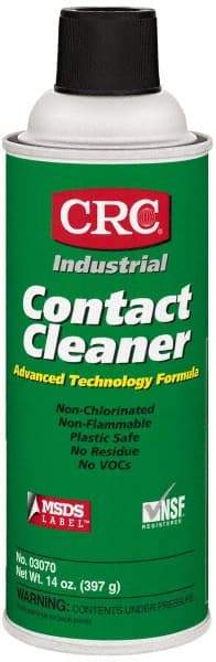 CRC - 14 Ounce Aerosol Contact Cleaner - 27,600 Volt Dielectric Strength, Nonflammable, Food Grade, Plastic Safe - Americas Tooling