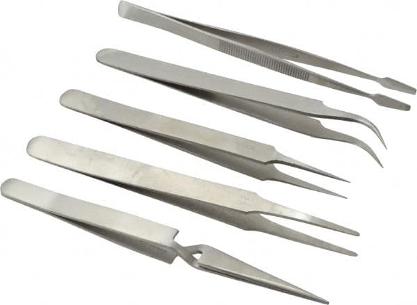 Value Collection - Stainless Steel Tweezer Set - 5 Piece - Americas Tooling