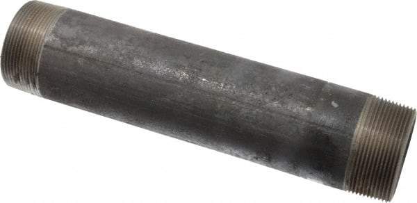 Made in USA - Schedule 80, 2" Diam x 10" Long Black Pipe Nipple - Threaded - Americas Tooling