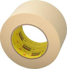 3M - 3" Wide x 60 Yd Long Tan Paper Masking Tape - Series 234, 5.9 mil Thick, 27 In/Lb Tensile Strength - Americas Tooling