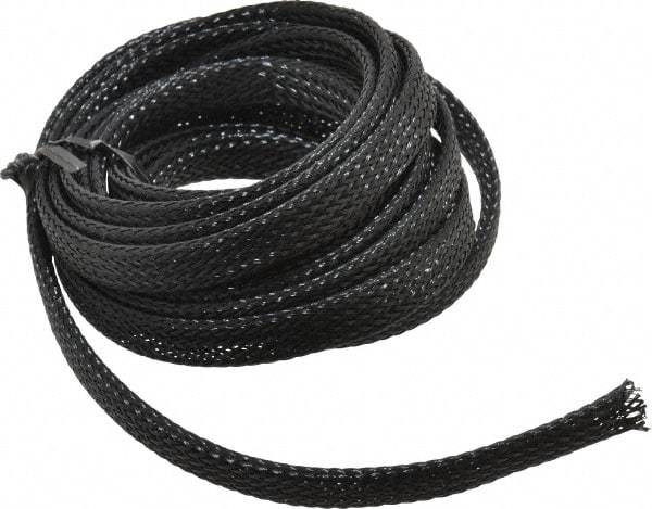 Techflex - Black Braided Expandable Cable Sleeve - 10' Coil Length, -103 to 257°F - Americas Tooling