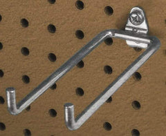 Triton - 1/4" Diam, 5-3/4" Long Double Arm Pegboard Hook - 6-1/4" Projection, 80° Bend, 3/4" Bend Length, Steel - Americas Tooling