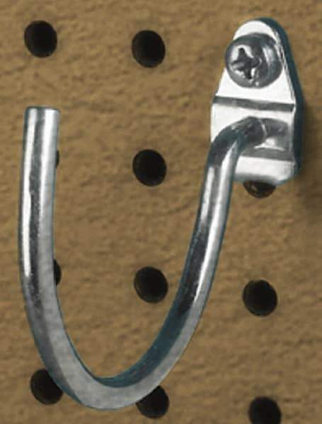 Triton - 2" ID, 3/16" Diam, 2-1/4" Long Curved Pegboard Hook - 2-5/8" Projection, Steel - Americas Tooling