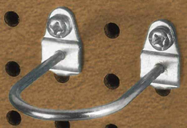 Triton - 3/16" Diam, 2-7/8" Long Double Mount U Shape Pegboard Hook - 3" Projection, Steel - Americas Tooling