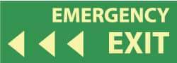 NMC - Emergency Exit, Plastic Exit Sign - 14" Wide x 5" High, Glow-in-the-Dark - Americas Tooling