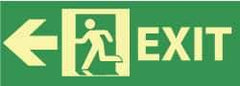 NMC - Exit, Pressure Sensitive Vinyl Exit Sign - 14" Wide x 5" High, Glow-in-the-Dark - Americas Tooling