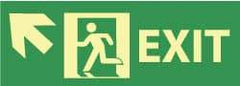 NMC - Exit, Pressure Sensitive Vinyl Exit Sign - 14" Wide x 5" High, Glow-in-the-Dark - Americas Tooling