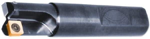 Cutting Tool Technologies - 2" Cut Diam, 0.34" Max Depth of Cut, 3/4" Shank Diam, 3.28" OAL, Indexable Square Shoulder End Mill - SPEH 332 Inserts, Weldon Shank, 90° Lead Angle, Through Coolant - Americas Tooling