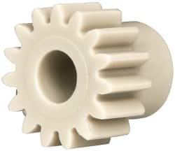 Made in USA - 20 Pitch, 3/4" Pitch Diam, 0.85" OD, 15 Tooth Spur Gear - 3/8" Face Width, 5/16" Bore Diam, 19/32" Hub Diam, 20° Pressure Angle, Acetal - Americas Tooling