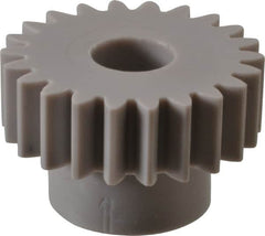 Made in USA - 20 Pitch, 1.1" Pitch Diam, 1.2" OD, 22 Tooth Spur Gear - 3/8" Face Width, 3/8" Bore Diam, 3/4" Hub Diam, 20° Pressure Angle, Acetal - Americas Tooling