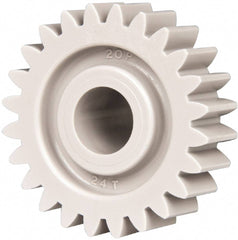 Made in USA - 20 Pitch, 1.2" Pitch Diam, 1.3" OD, 24 Tooth Spur Gear - 3/8" Face Width, 3/8" Bore Diam, 47/64" Hub Diam, 20° Pressure Angle, Acetal - Americas Tooling