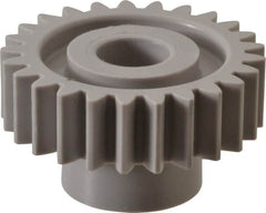 Made in USA - 20 Pitch, 1-1/4" Pitch Diam, 1.35" OD, 25 Tooth Spur Gear - 3/8" Face Width, 3/8" Bore Diam, 47/64" Hub Diam, 20° Pressure Angle, Acetal - Americas Tooling