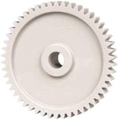 Made in USA - 20 Pitch, 2-1/2" Pitch Diam, 2.6" OD, 50 Tooth Spur Gear - 3/8" Face Width, 3/8" Bore Diam, 3/4" Hub Diam, 20° Pressure Angle, Acetal - Americas Tooling