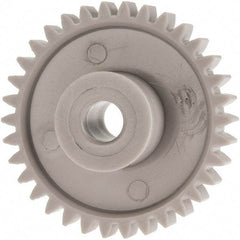 Made in USA - 24 Pitch, 1.416" Pitch Diam, 1-1/2" OD, 34 Tooth Spur Gear - 1/4" Face Width, 1/4" Bore Diam, 39/64" Hub Diam, 20° Pressure Angle, Acetal - Americas Tooling