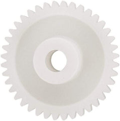 Made in USA - 48 Pitch, 1.666" Pitch Diam, 1-3/4" OD, 40 Tooth Spur Gear - 1/4" Face Width, 5/16" Bore Diam, 43/64" Hub Diam, 20° Pressure Angle, Acetal - Americas Tooling