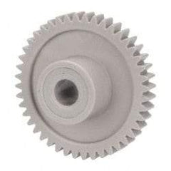 Made in USA - 32 Pitch, 1-3/8" Pitch Diam, 1-7/16" OD, 44 Tooth Spur Gear - 3/16" Face Width, 1/4" Bore Diam, 39/64" Hub Diam, 20° Pressure Angle, Acetal - Americas Tooling