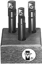 APT - 1/2 to 5/8" Cutting Diam, Straight Shank, Indexable Tridex End Mill Set - 3 and 5 Insert, EMM Carbide Toolholder, Series Miniature - Americas Tooling