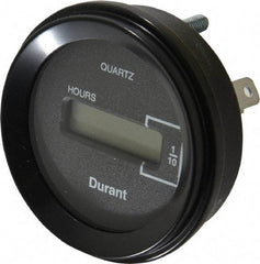 Durant - Supertwist LCD Display Hour Meter - 58.4mm High, 12VDC-60VAC Voltage, Solid State Hourmeter Round - Americas Tooling