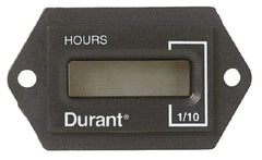 Durant - Supertwist LCD Display Hour Meter - 31.1mm High, 12VDC-60VAC Voltage, Solid State Hourmeter Rectangular - Americas Tooling