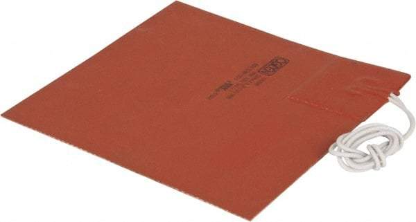 Made in USA - 6" Long x 6" Wide, Square, Silicon Rubber, Standard Heat Blanket - 120 Volt, Plain Back, Use with Metal Containers - Americas Tooling