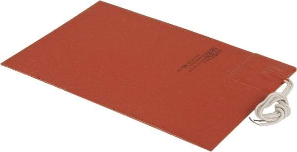 Value Collection - 9" Long x 6" Wide, Rectangular, Silicon Rubber, Standard Heat Blanket - 120 Volt, Adhesive Back, Use with Metal Containers - Americas Tooling