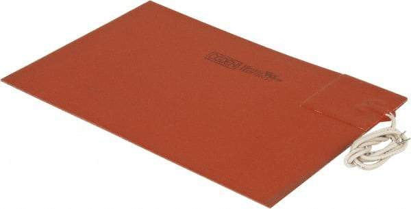 Value Collection - 9" Long x 6" Wide, Rectangular, Silicon Rubber, Standard Heat Blanket - 120 Volt, Plain Back, Use with Metal Containers - Americas Tooling