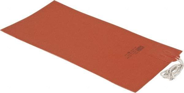 Value Collection - 12" Long x 6" Wide, Rectangular, Silicon Rubber, Standard Heat Blanket - 120 Volt, Plain Back, Use with Metal Containers - Americas Tooling