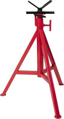 Value Collection - 1/4" to 12" Pipe Capacity, Adjustable Pipe Stand with Vee Head - 27" to 47" High, 2,500 Lb Capacity - Americas Tooling