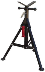 Value Collection - 1/4" to 12" Pipe Capacity, Portable Folding Vee-Head Stand - 27" to 41" High, 2,000 Lb Capacity - Americas Tooling